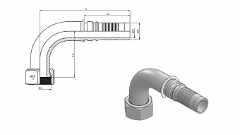 ORFS 1.7/16"-12/90-16 int DN25