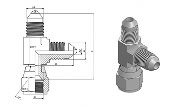 Тройник JIC 7/16"-20 (Ш-Ш-Г)