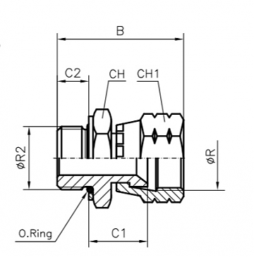 TN426-JIC 9/16x3/8"R