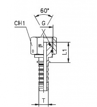 BSP 3/8"-19/0-06 DN10 (C) штифт. гайка (O-RING)