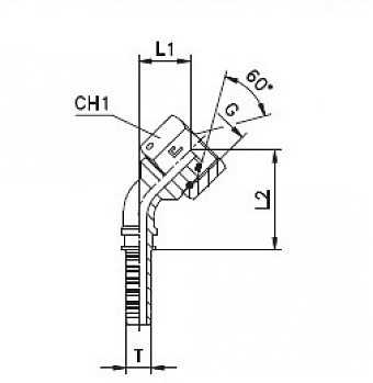 BSP 3/4"-14/45-08 DN12 (С) штифт. гайка (O-RING)