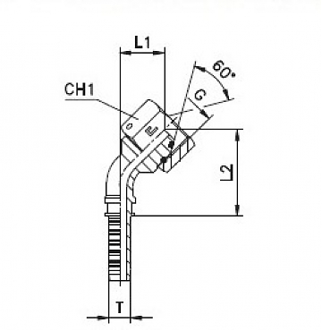 BSP 5/8"-14/45-10 DN16 (С) штифт. гайка (O-RING)