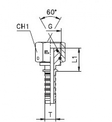 BSP 5/8"-14/0-08 DN12 (С) штифт. гайка (O-RING)