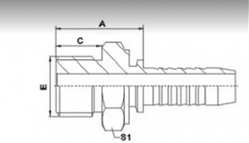 MALE BSP 1/2"-14/0-08 DN12 (FLAT)