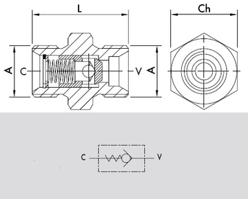 Клапан обратный VU MM 1/2" 3Bar