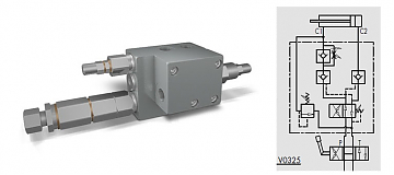 Клапан опрокидывания плуга двойного действия вне борозды для барабанов с памятью VRAP 110/130 FSCM